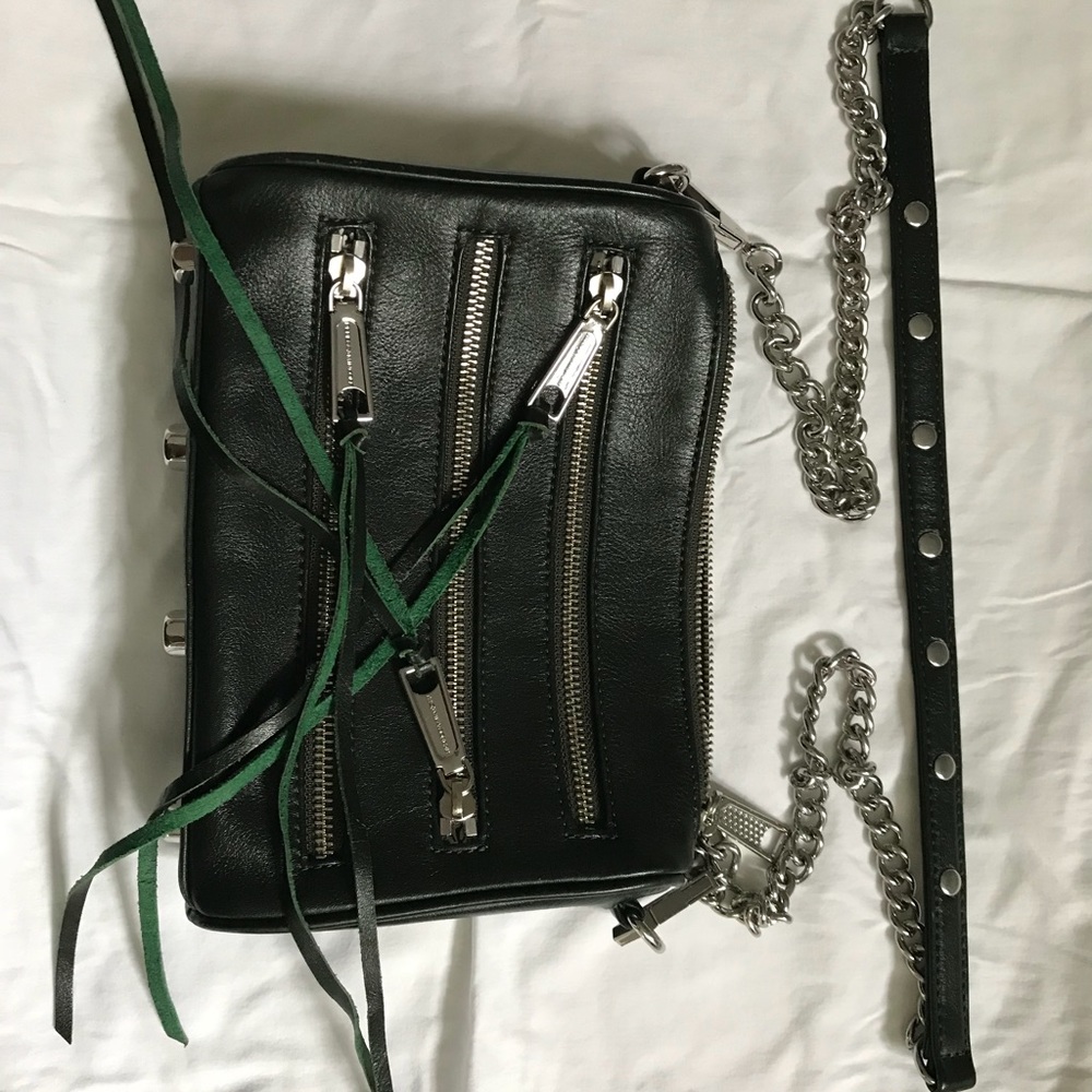 Rebecca Minkoff Black 4 Zipper  Crossbody